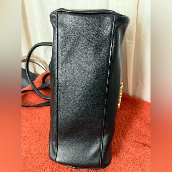 Juicy Couture Black FauxLeather Convertible Crossbody Shoulder Satchel Purse EUC - Picture 5 of 8